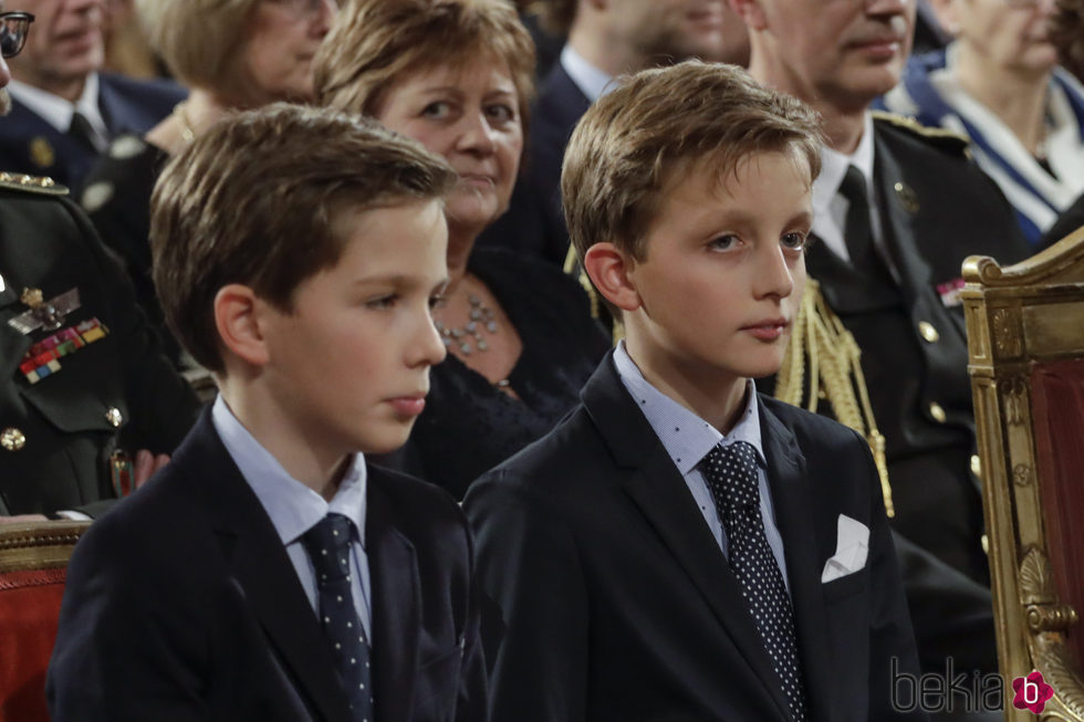 Nicolás y Emérico de Bélgica en el concierto de Navidad 2017 en el Palacio Real de Bruselas