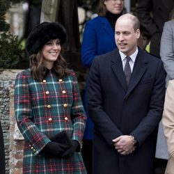 El Príncipe Guillermo y Kate Middleton en la Misa de Navidad 2017 en Sandringham