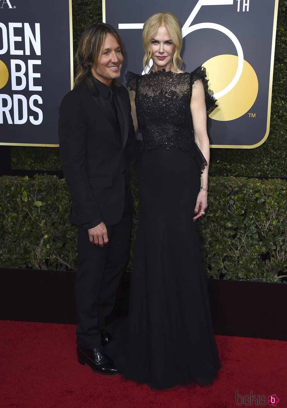 Nicole Kidman y Keith Urban en la alfombra roja de los Globos de Oro 2018