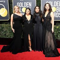 Eva Longoria, Reese Witherspoon, Salma Hayek y Ashley Judd en la alfombra roja de los Globos de Oro 2018