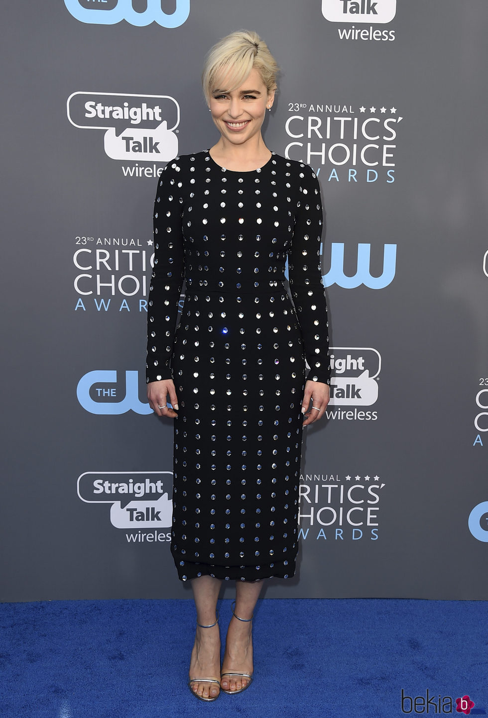 Emilia Clarke  en la alfombra roja de los Critics' Choice Awards 2018