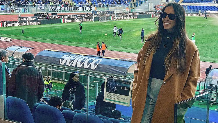 Anabel Pantoja en un partido de la Lazio en Roma