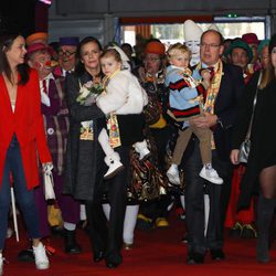 Pauline Ducruet, Estefanía de Mónaco, Gabriella de Mónaco, Alberto de Mónaco, Jacques de Mónaco en el Festival de Circo de Monte-Carlo 2018