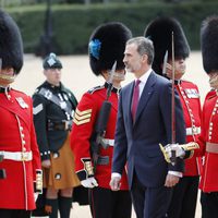 El Rey Felipe entre la Guardia Real Británica en Londres