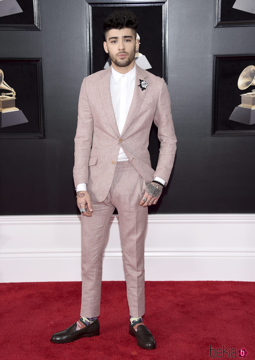 Zayn Malik en la alfombra roja de los Premios Grammy 2018