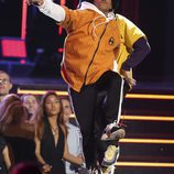 Bruno Mars durante su actuación en los Premios Grammy 2018