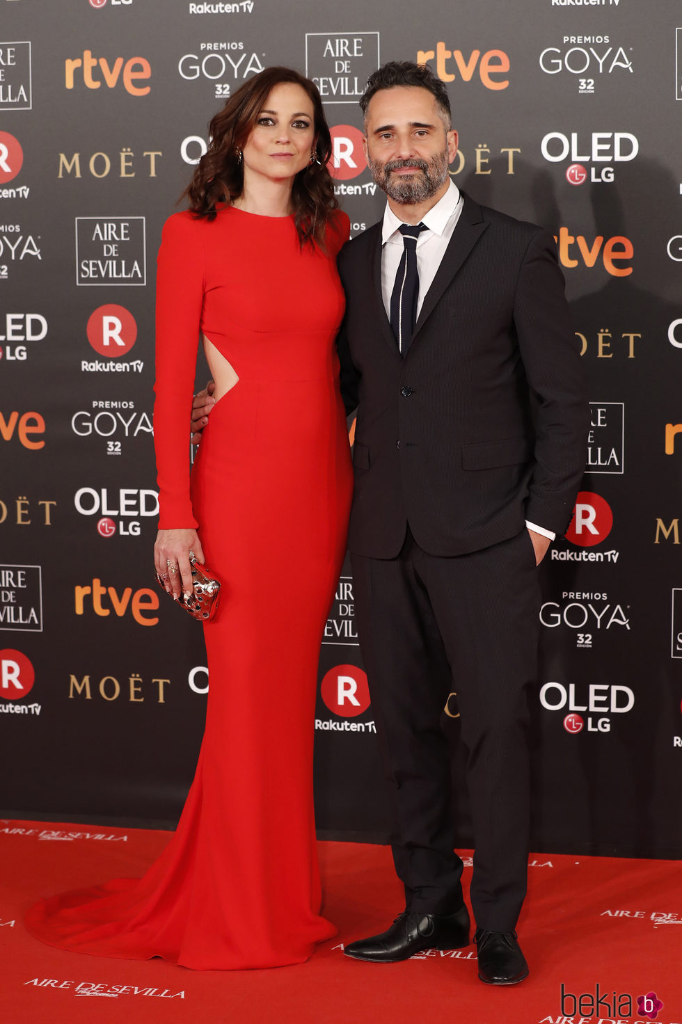 Leonor Watling y Jorge Drexler en la alfombra roja de los Premios Goya 2018