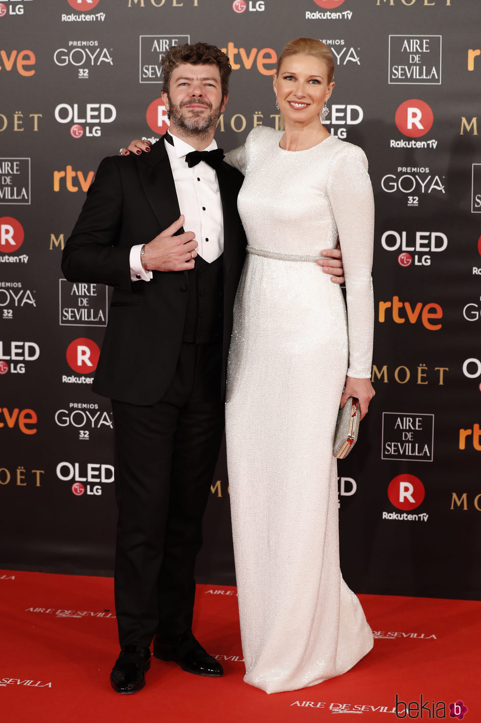 Anne Igartiburu y Pablo Heras Casado en la alfombra roja de los Premios Goya 2018