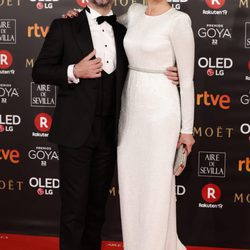 Anne Igartiburu y Pablo Heras Casado en la alfombra roja de los Premios Goya 2018
