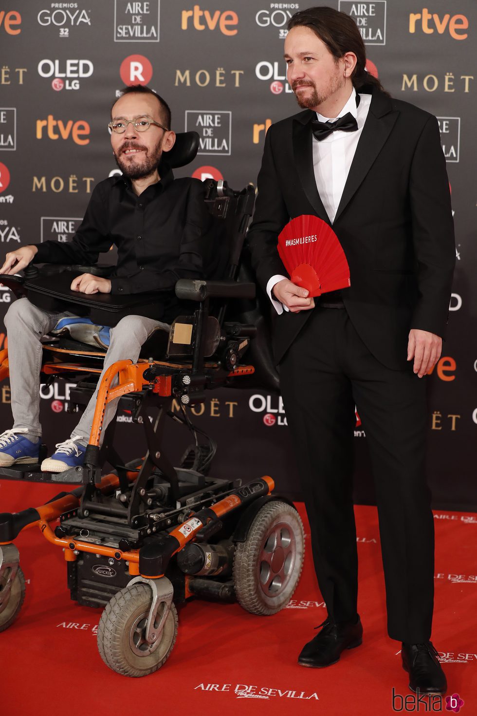 Pablo Iglesias y Pablo Echenique en la alfombra roja de los Premios Goya 2018