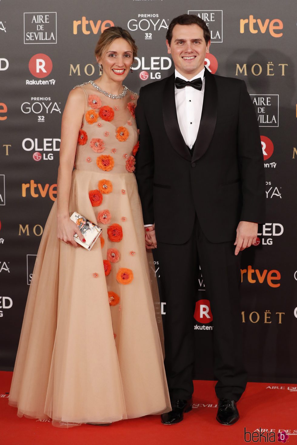 Albert Rivera y Beatríz Tajuelo en la alfombra roja de los Premios Goya 2018