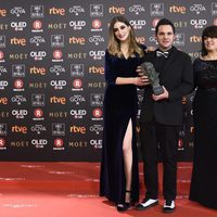 Jaume Carrio con su galardón en los Premios Goya 2018