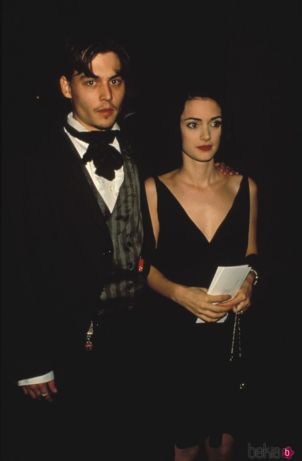 Johnny Depp y Winona Ryder durante un acto público cuando estuvieron juntos