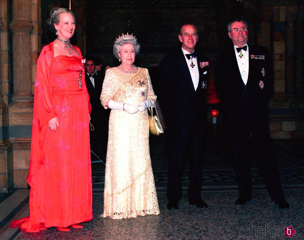 Margarita de Dinamarca, la Reina Isabel, el Duque de Edimburgo y Enrique de Dinamarca
