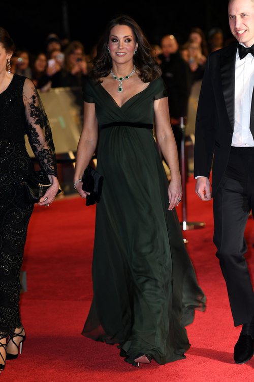 Kate Middleton a su llegada a la entrega de los BAFTA 2018