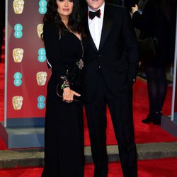 Salma Hayek y Francois-Henri Pinault en la alfombra roja de los Premios BAFTA 2018