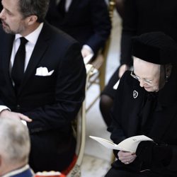 Federico y Margarita de Dinamarca en el funeral de Enrique de Dinamarca