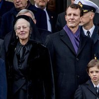 Margarita de Dinamarca, Joaquín de Dinamarca y su hijo Enrique en el funeral de Enrique de Dinamarca