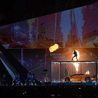 Kendrick Lamar cantando en los Brit Awards 2018