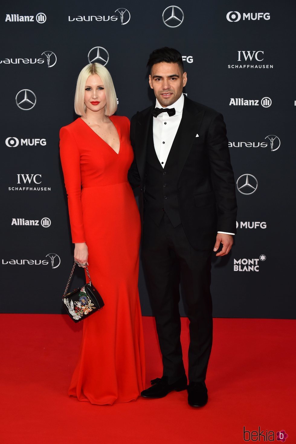 Radamel Falcao y Lorelei Taron en los Premios Laureus 2018