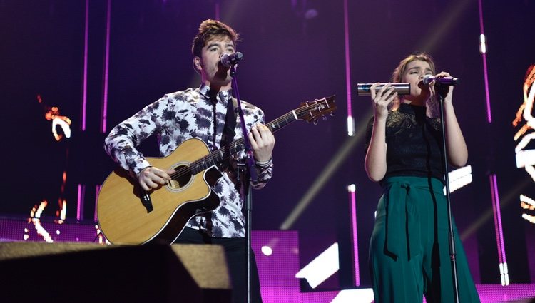Roi y Amaia durante los ensayos del primer concierto de la gira de 'OT 2017'