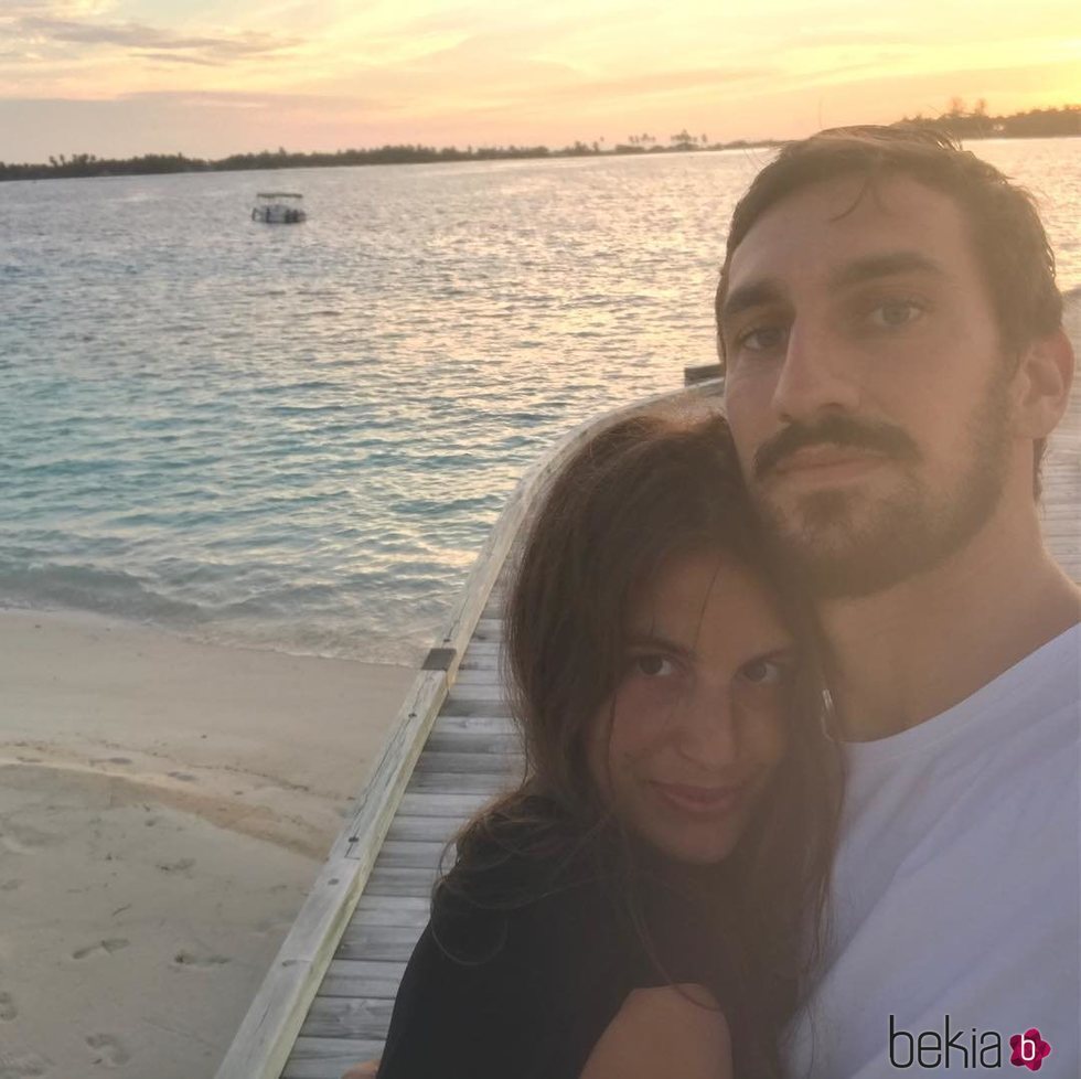 Davide Astori junto a su novia, Francesca Fioretti, en una publicación de Instagram