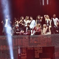 Los concursantes de 'OT 2017' durante el primer concierto de la gira de 'OT 2017' en Barcelona