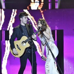 Roi y Amaia en el primer concierto de la gira de 'OT 2017' en Barcelona