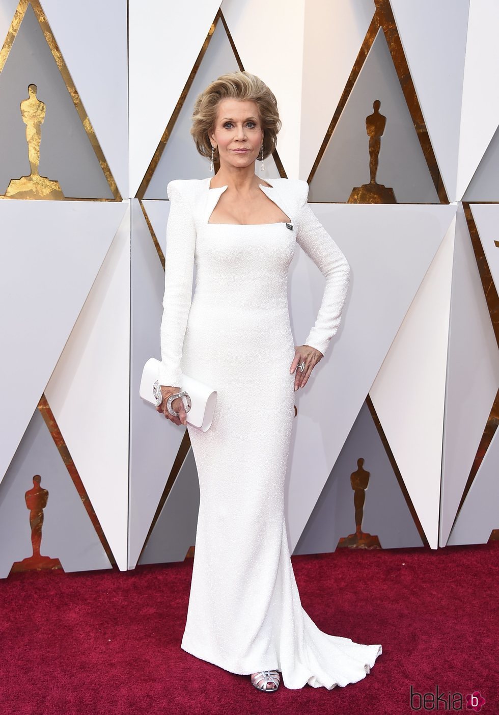 Jane Fonda en la alfombra roja de los Premios Oscar 2018