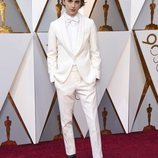 Timothee Chalamet en la alfombra roja de los Premios Oscar 2018