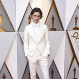 Timothee Chalamet en la alfombra roja de los Premios Oscar 2018