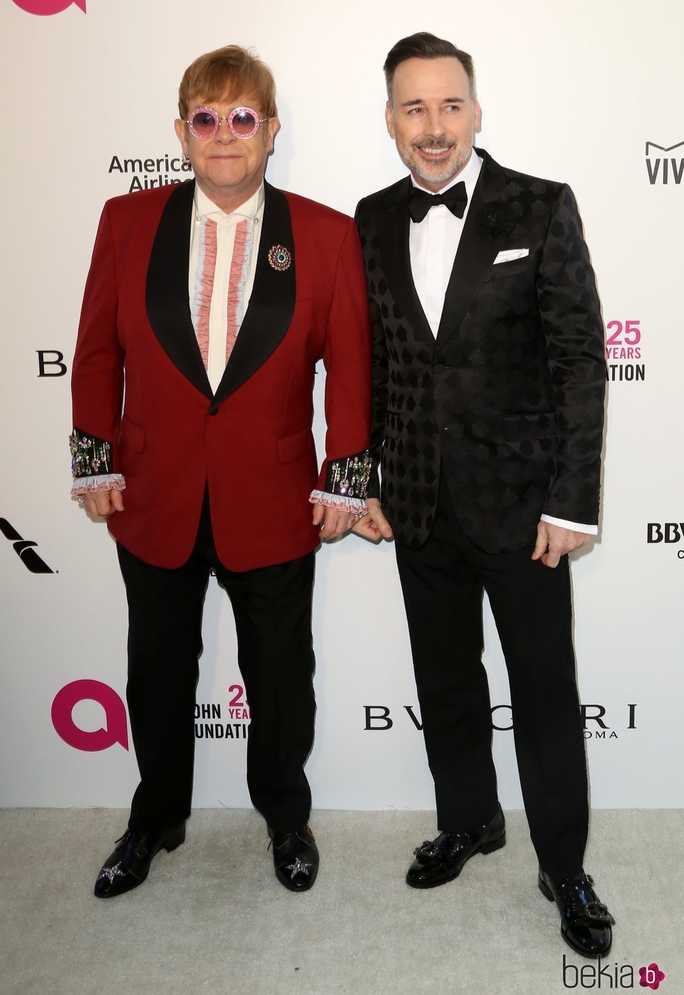 Elton John y David Furnish en la fiesta de la Fundación Elton John tras los Oscar 2018
