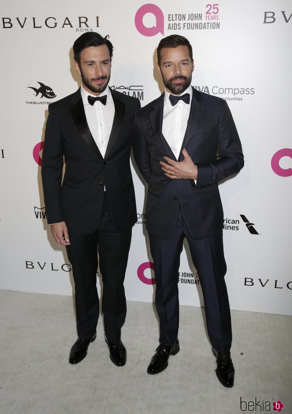Ricky Martin y Jwan Yosef en la fiesta de la Fundación Elton John tras los Oscar 2018