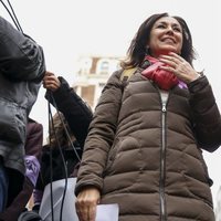 Isabel Gemio en la huelga del 8 de marzo por el Día de las Mujeres