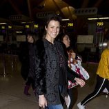 María Jesús Ruiz en el aeropuerto poniendo rumbo a 'Supervivientes 2018'