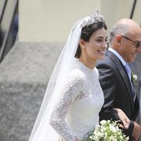 Alessandra de Osma junto a su padre el día de su boda con Christian de Hannover