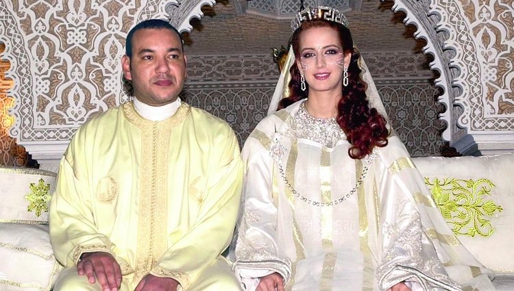 Mohamed VI y Lalla Salma de Marruecos en su boda