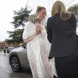 Gemma Mengual llega al restaurante donde se celebra su boda