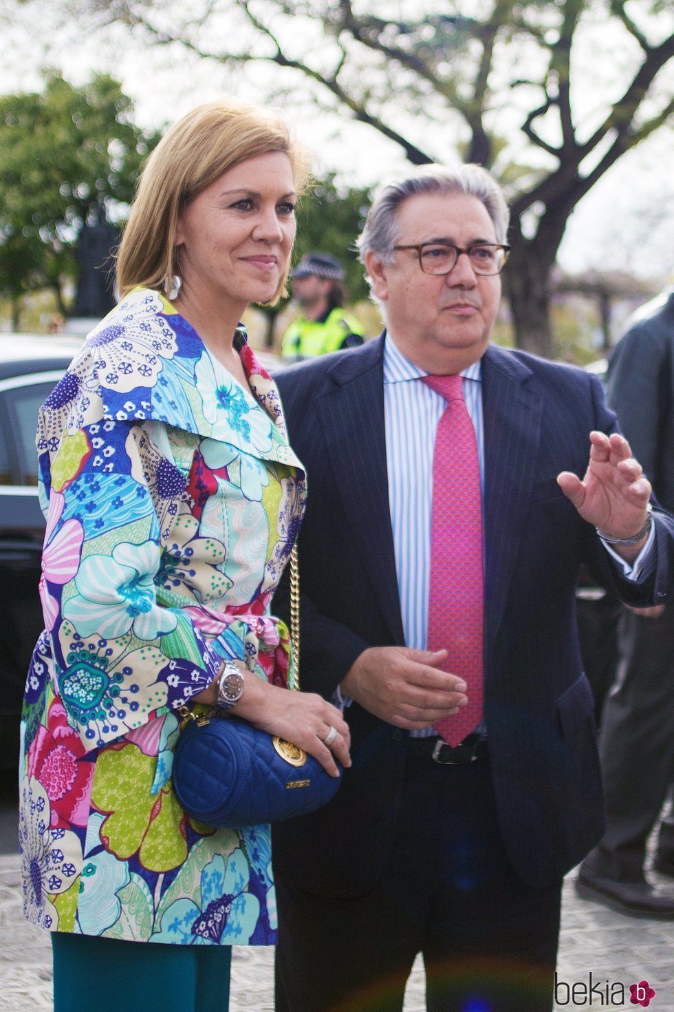 María Dolres de Cospedal y Juan Ignacio Zoido en la corrida del Domingo de Resurrección 2018 de Sevilla