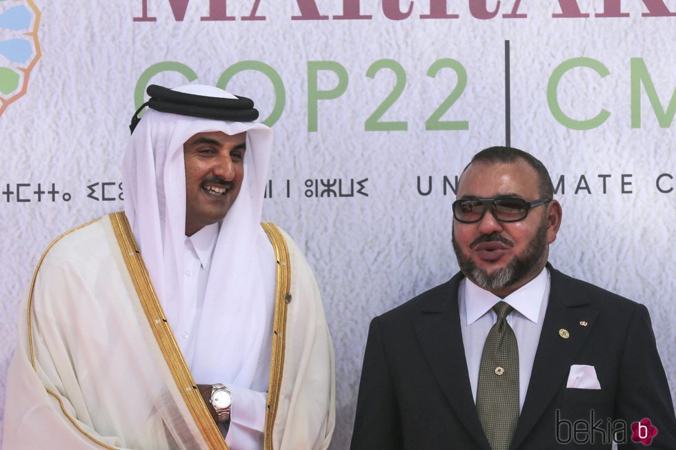 El Emir de Catar, Tamim bin Hamad Al-Thani, con el Rey Mohamed VI de Marruecos