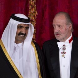 El Emir de Catar, Hamad bin Khalifa Al-Thani, con el Rey Juan Carlos