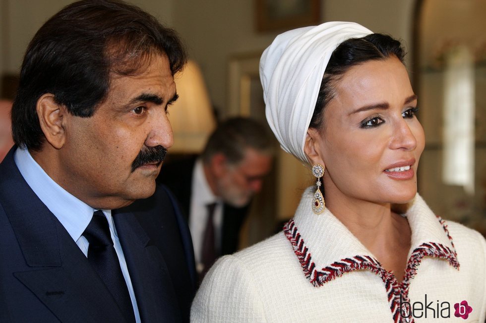 El Emir de Catar junto a su segunda esposa, Mozah bin Nasser Al-Missned