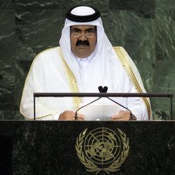 El Emir de Catar, Hamad bin Khalifa Al-Thani, durante un discurso en la ONU
