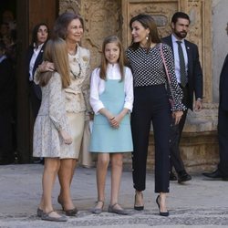 La Reina Sofía, la Reina Letizia, la Princesa Leonor y la Infanta Sofía en la Misa de Pascua 2018