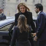 La Infanta Cristina muy sonriente en la misa por el 25 aniversario de la muerte del Conde de Barcelona