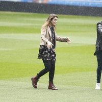 Amaia Romero y Ricky Merino en el Estadio Santiago Bernabéu