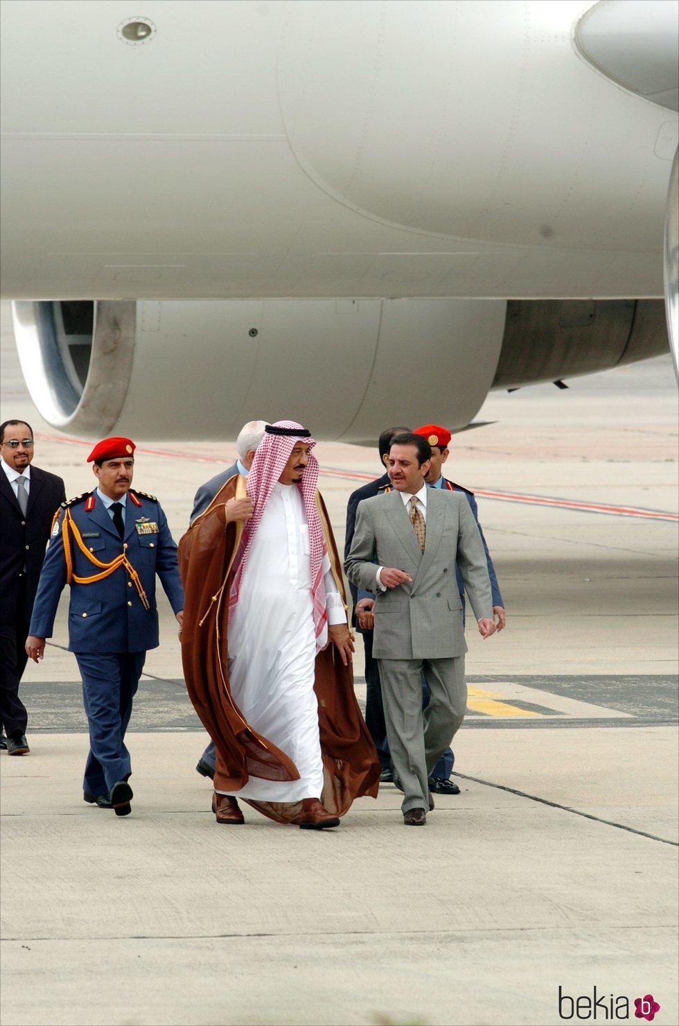 El Rey Salmán de Arabia Saudí llegando al aeropuerto de Barajas