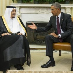 El Rey Salmán de Arabia Saudí con Barack Obama en 2015