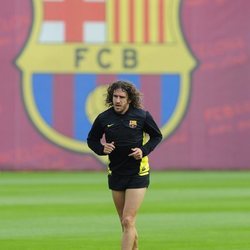 Carles Puyol entrenando en las instalaciones del FC Barcelona