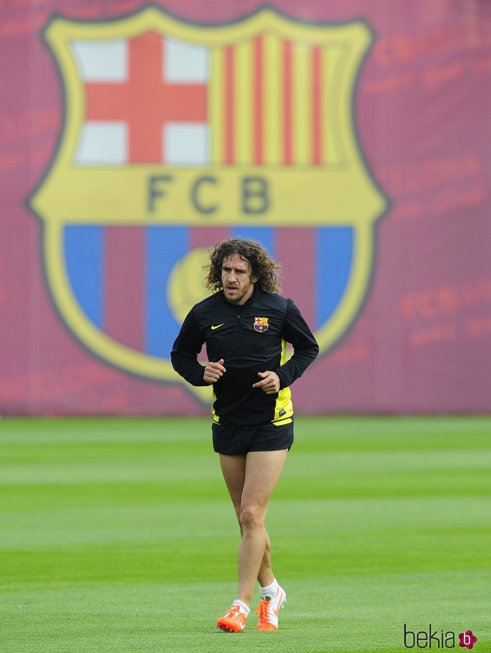 Carles Puyol entrenando en las instalaciones del FC Barcelona